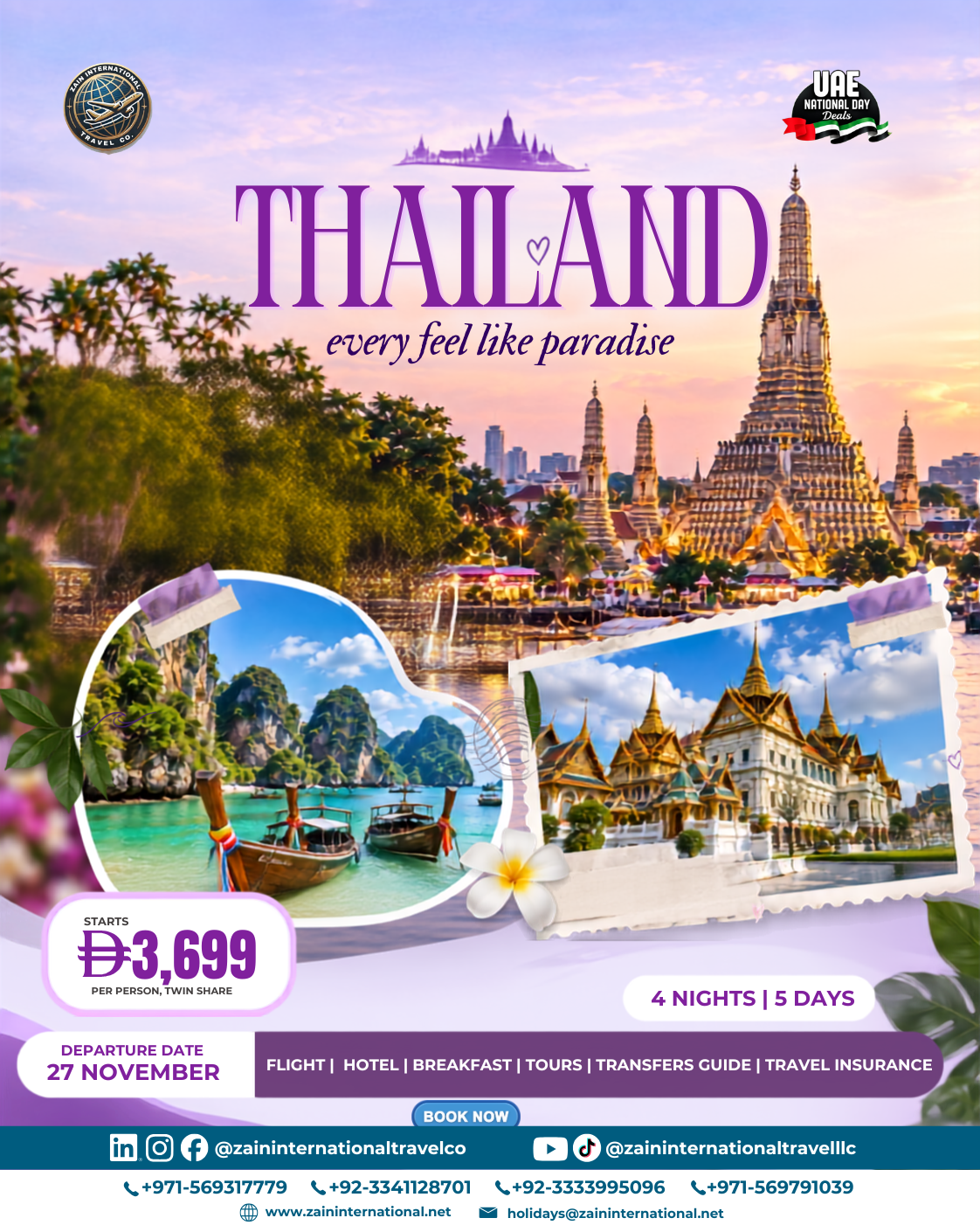 Thailand package, UAE National Day Deals